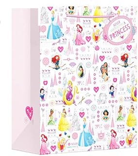 Princess Large Gift Bags with Pink Shredded Wrapping Paper for Gift Box, Stationary Supplies, Birthday Bag for her - Medium and Large Gift Bag Birthday perfect Bags for Women and Kids