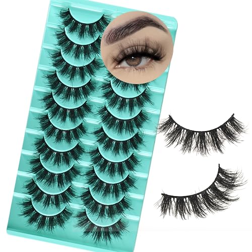 APCYUST Mink Lashes Natural Look Fluffy Natural Lashes False Eyelashes Short Eye Lash Pack Fake Strip Eyelash (Spiky Lash | 11-17mm)