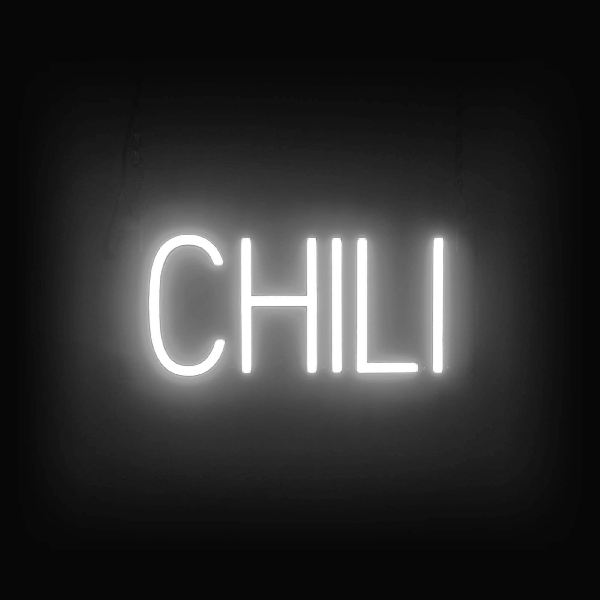 SpellBrite LED Neon CHILI Sign for Business - White, 15" x 6"