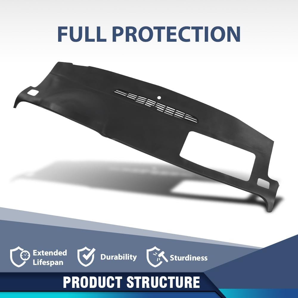 PIT66 TPE Dash Cover Dashboard Panel W/O Dash Speaker & AMP, Compatible with Chevy Avalanche Tahoe Suburban Silverado 2007-2014, Fit GMC Yukon/Yukon XL Sierra 2007-2014 Instrument Panel