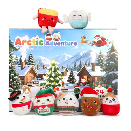 2025 Christmas Mini Plush Advent Calendar - 24 Days of 3.15" Squishy Plushies Toys, Collectible Soft Stuffed Animals for Kids, Teens, Boys, Girls & Plush Lovers - Festive Holiday Countdown