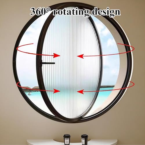 Obrotowe o 360° okno iluminatora ze stopu aluminium – morskie podtynkowe szkło wentylacyjne do łodzi i dekoracji wnętrz 40-100 cm do sypialni i salonu, idealne do projektowania wnętrz i morskich