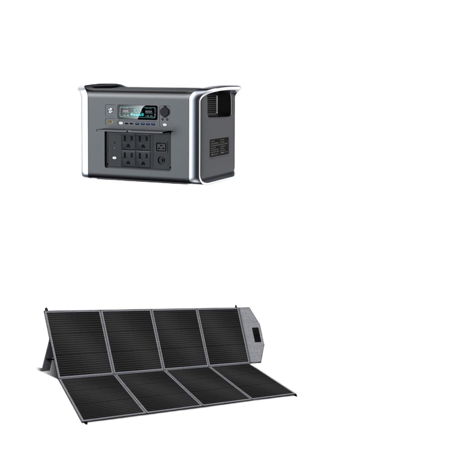Generador Solar Portátil AP2000, Panel De 400W, Estación Energía Batería Lifepo4 2048Wh, Suministro Emergencia Onda Pura Sinve Carga UltrarráPida