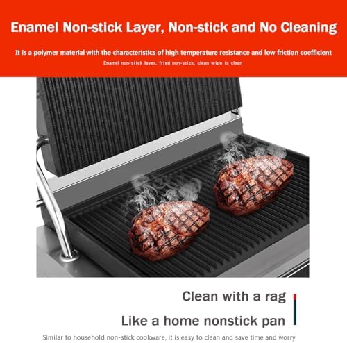 Commercial Electric Griddle, Stainless Steel Nonstick Hot Plate with Adjustable Temperature for BBQ, Restaurant & Home Cooking, Perfect for Pancakes & Breakfast Meals