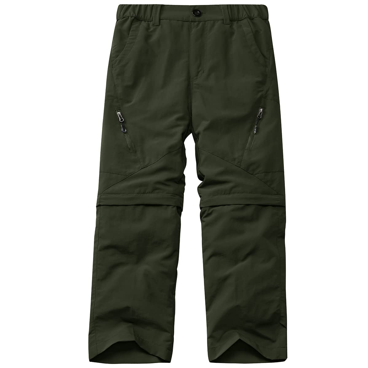 DAFENGEA Kids Convertible Hiking Cargo Pants - Quick-Dry, Water-Resistant, Zip-Off To Shorts, Elastic Waist For Boys Outdoor Activities