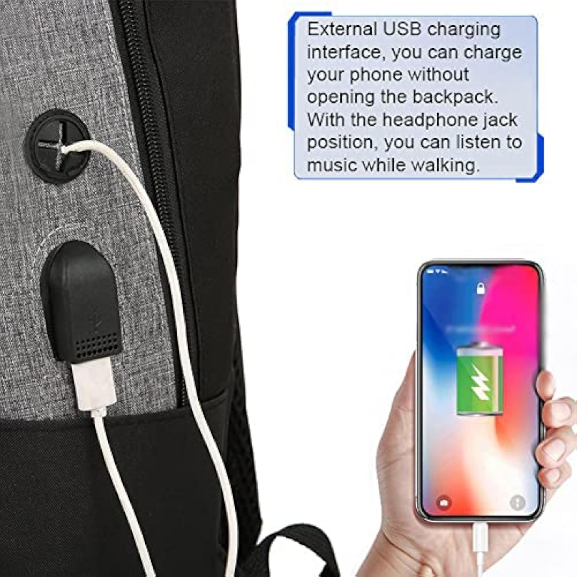 Outdoor Backpack Set with USB Charging Port, Set of 3