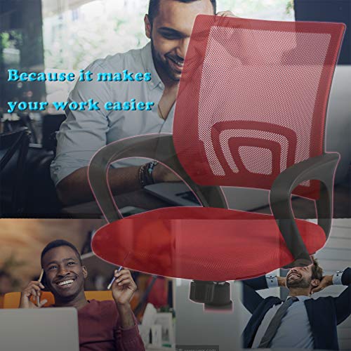 Office Chair Ergonomic Cheap Desk Chair Mesh Computer Chair Back Support Modern Executive Adjustable Rolling Swivel Chair For Home&Office, Red #TOP3