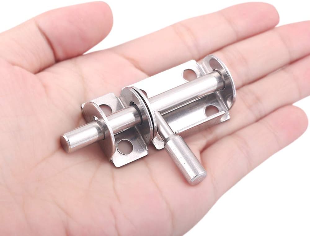 Flash Deals - 40% OFF Shuxy 6 Pack Stainless Steel Door Bolt Door Latch Heavy Duty Solid Sliding Lock Window Barrel Bolts with Screws for Bathroom Toilet Gate and Shed Doors Safety Security Home Anti-Theft Guard