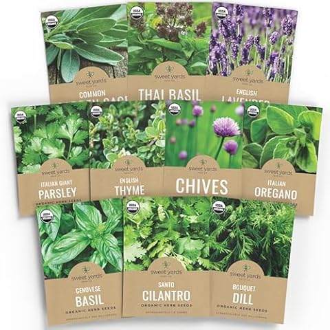 SWEET YARDS Organic Herb Seeds Variety Pack Cover