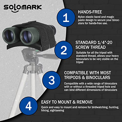 SOLOMARK Universal-Fernglashalterung – 1/4-20 für stabile Verbindung von Ferngläsern...