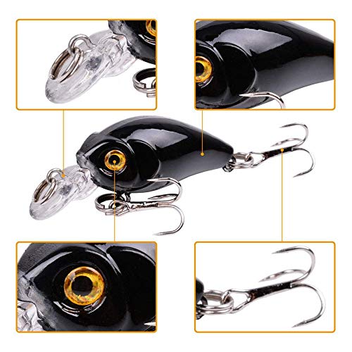 Amazon.com : 9Pcs Crankbaits Fishing Lure Kit, Shallow Diving