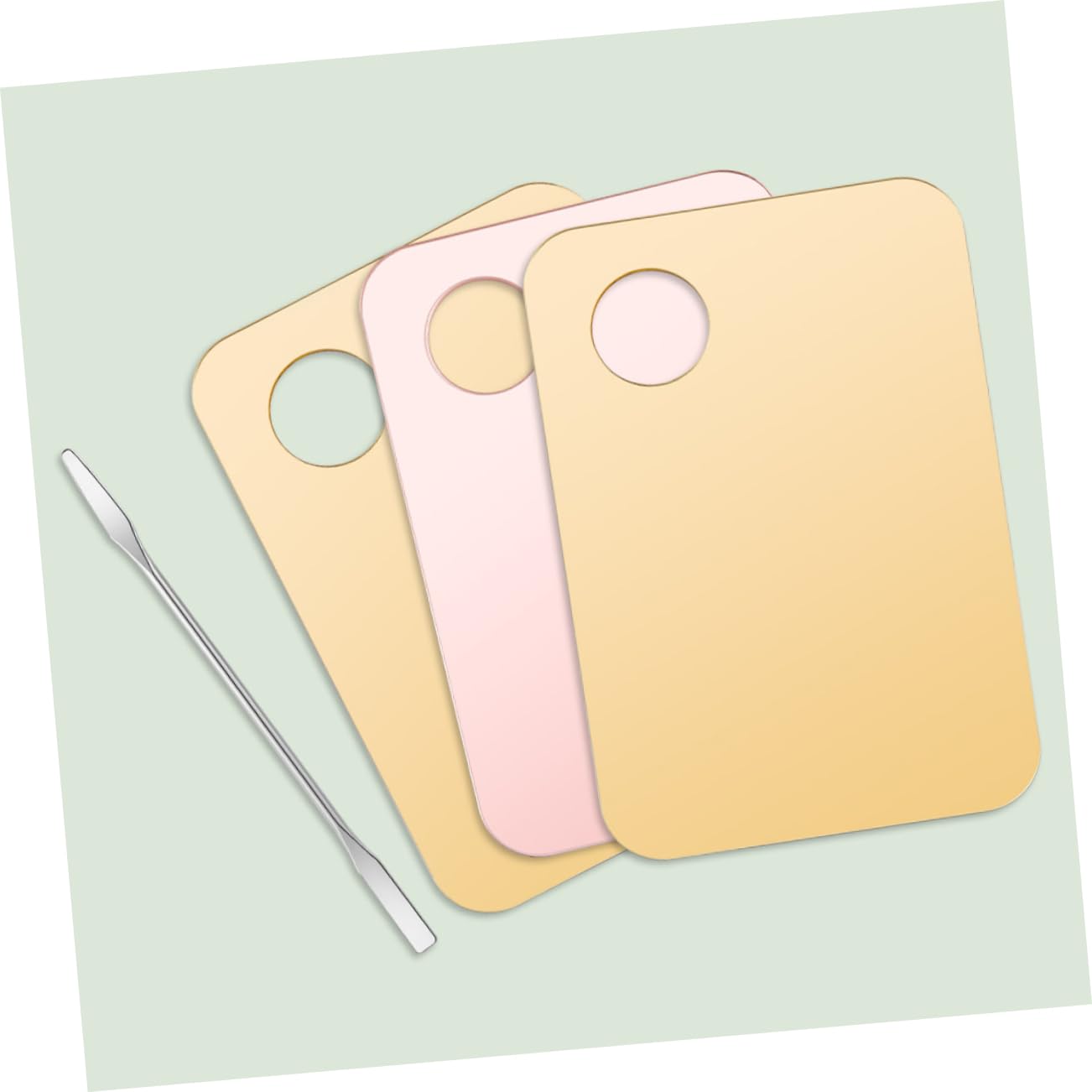 BESTYASH Complete Makeup Palette Kit with Blender Tray 6pcs Palette Mixing Spatulas Ideal for Pigment Mixing