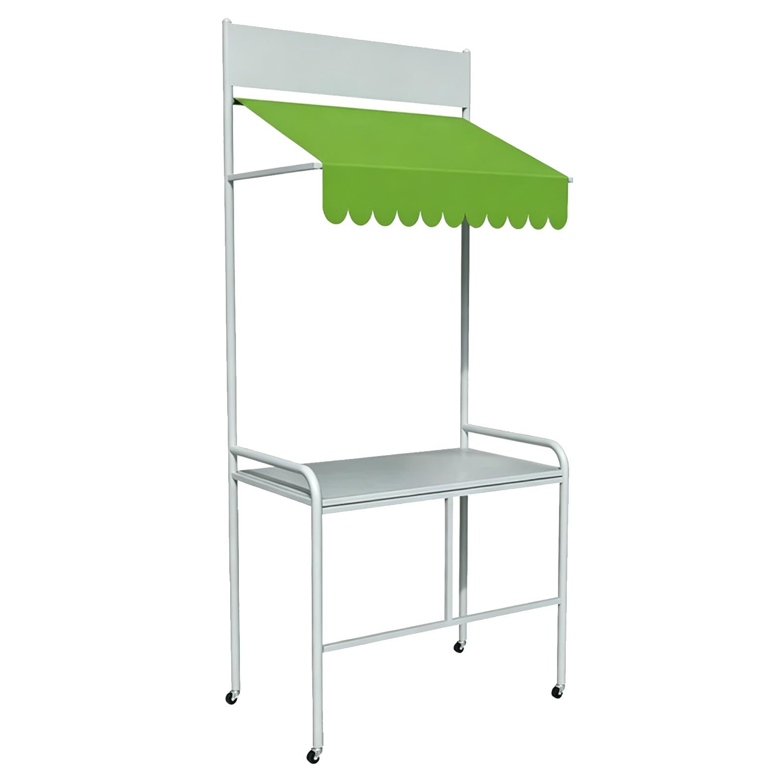 Food Vendor Cart, Display Cart, Iron, with Canopy, Lockable Wheels, Guardrail, for Outdoor Events, Street Food, Markets(Grey,120cm/47in)