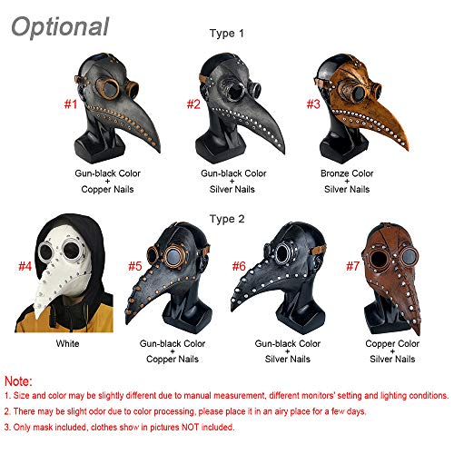 mewmewcat Máscara de pássaro da praga Máscara de Halloween Nariz longo Máscara de bico de pássaro Bo