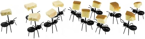 Miniatura 4 de 12 palillos de dientes para hormigas, alimentos, frutas, decoración de hormiga en forma de hormigua, tenedores, aperitivos, pasteles, postres,