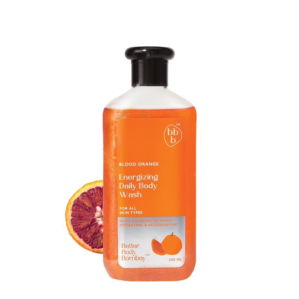 Blood Orange Energizing Daily Body Wash | Brightens, Renews & Repairs | Hydrates Up to 8 Hours | 100% Natural, Vegan, Sulphate & Paraben Free | For All Skin Types | 300 ml
