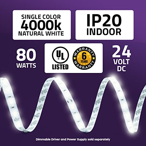 Tira de luces LED blanco neutro 26.2 pies HitLights miniatura 2
