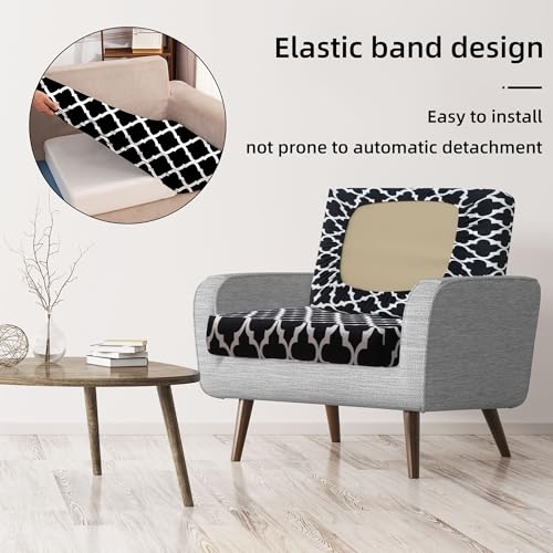Image of BIETYONE 8Pcs Stretch Patio Cushion Covers,Outdoor Couch Covers Replacement,Outdoor Couch & Sofa Slipcovers,for Patio Furniture Cushion Covers,Washable Reusable urniture Protector(Lingge Grey,8PCS)