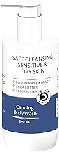 Dermistry Sensitive Dry & Very Dry Skin Shea & Cocoa Butter Blue Berry Cleanser Moisturizing Body Wash Gentle Safe Mild Sulphates & Soap Free for Winters & All Seasons Men Women - 200 ml