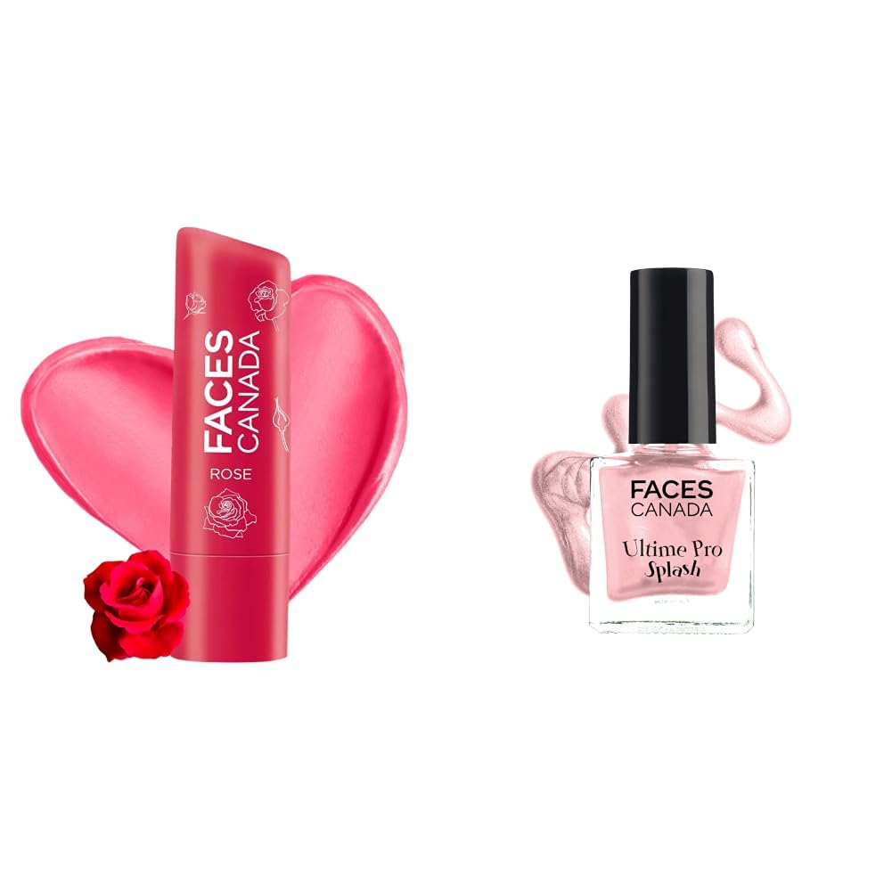 FACESCANADA Color Lip Balm - Rose Petal 03, 4.5g & Splash Glossy Finish Nail Enamel Twinkle 36 8ml-image-41