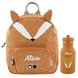 Upstitch Studio Trixie: Zaino e Borraccia per Bambini, per l'Asilo e Chitarra, Personalizzato con Nome, Volpe, Set: Rucksack SMALL + Flasche