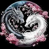 CEOVR Dragon Diamond Painting Kits, 5D Full Drill Taichi Dragon Diamond Art Dots for Adults Gem Art, Adult DIY Crafts Kits Arts and Crafts, Wall Decor for Home Office 12x12in