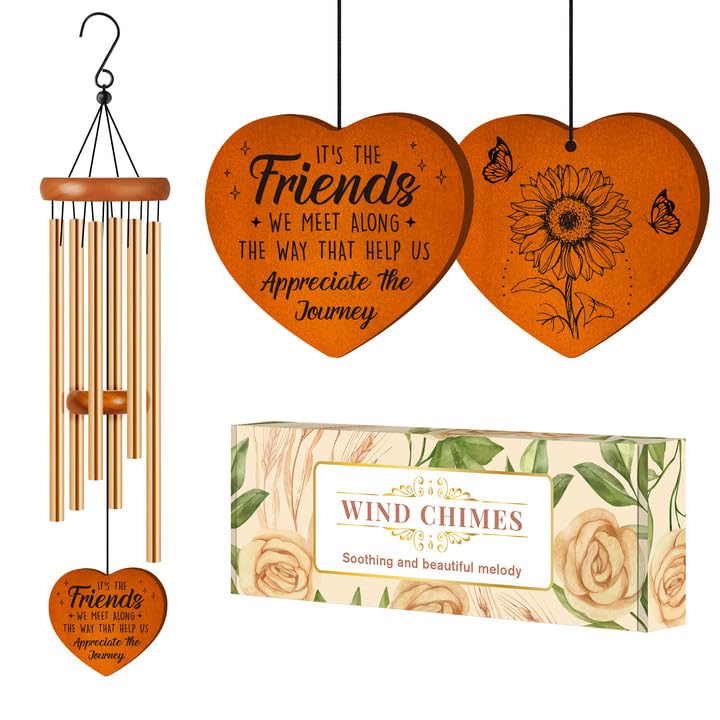 Best Friend Birthday Gifts for Women, Unique Friendship Gifts for Women, Ideas Wind Chimes for BFF, Soul Sister, Unique Outdoor Garden Decor for