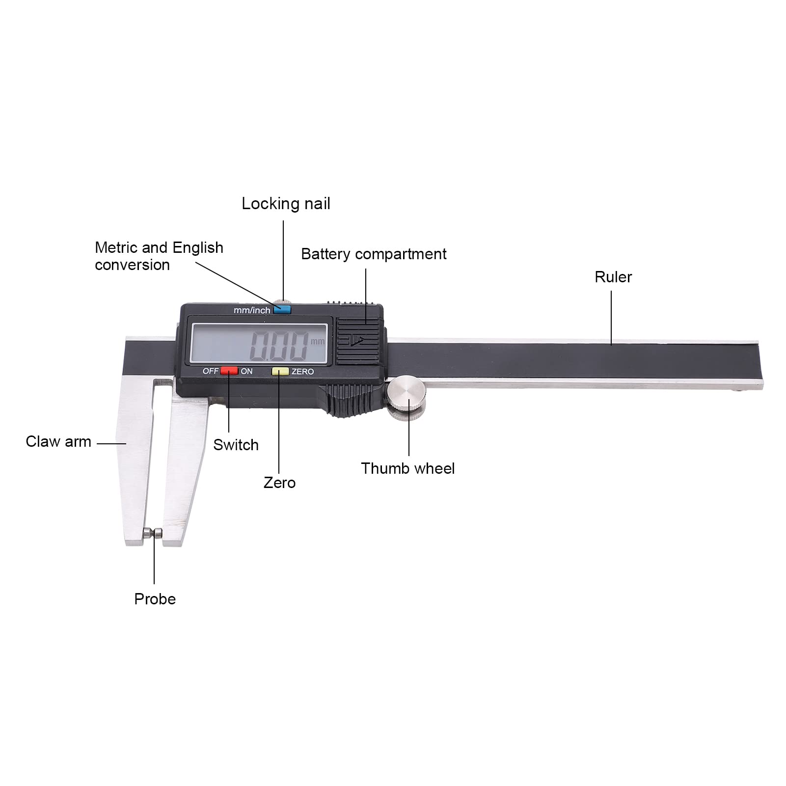 Generic Calibro a Corsoio Digitale Strumento di Misurazione Accurato per Meccanici e Ingegneri 100 Mm per Uso Industriale
