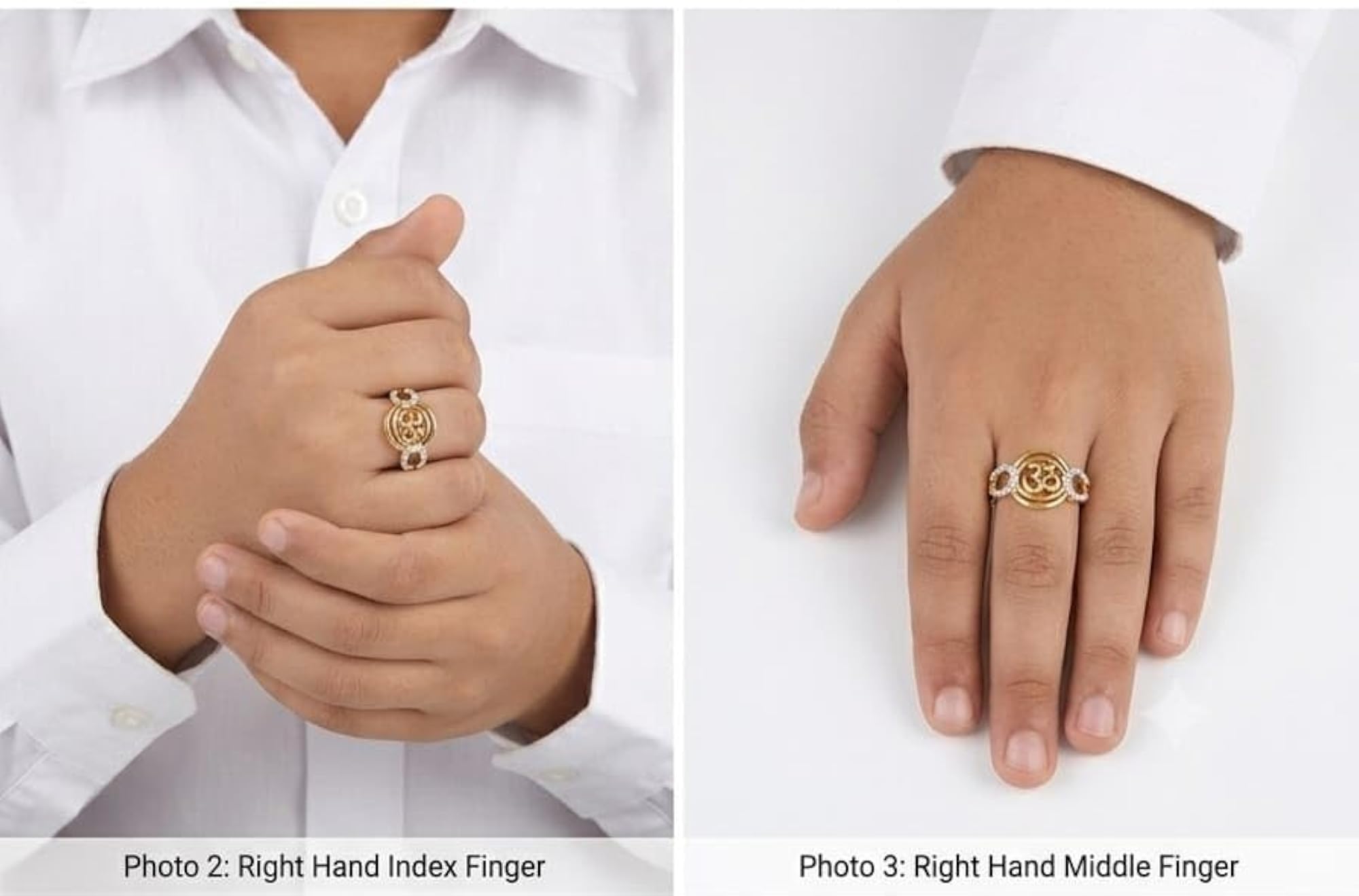 Om Symbol Diamond Ring for Men