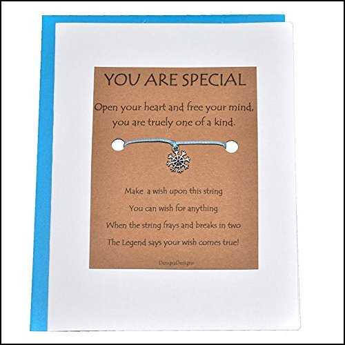 Thoughtful Greeting Card and Wish Bracelet Make a Wish with Wishbone Charm - Charmed Greeting