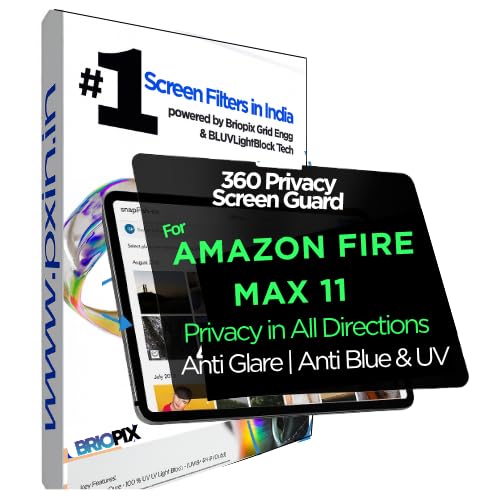 Image of Pxin Tablet Privacy Guard compatible with Amazon Fire Max 11 | Privacy screen protector | Anti Glare | Anti Spy Screen | Reduces blue light | 360 degree Privacy Screen | Eye Protection
