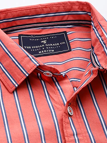 Image of The Indian Garage Co Men Slim Fit Abstract Printed Full Sleeves Spread Collar Casual Shirt