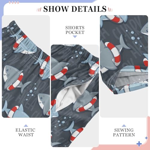 Shark Bubble Boys Long Pants Soft Trousers Elastic Waist Kids Lounge Bottoms with Pockets S-XL4