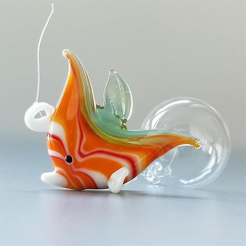 Miniatura 4 de Figuras de peces de vidrio soplado a mano con flotadores, juego de 3 pequeños animales marinos tropicales decorativos (A)