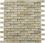 Intrend Tile NS022-D Natural Stone Tranquility Linear Mosaic Tile Sheets, 12.62 x 11.87 x...