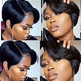 BeiSD Short Black Haircuts Natural Synthetic Hair Wigs For Black Women Black Short Wigs For Women African American Women's Wig
