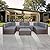 7 Piece Outdoor Patio Furniture Sets with Cushions, Outdoor PE Rattan Wicker Sectional Conversation Patio Couch Sofa Set with Coffee Table, for Garden, Deck, Poolside, Gray