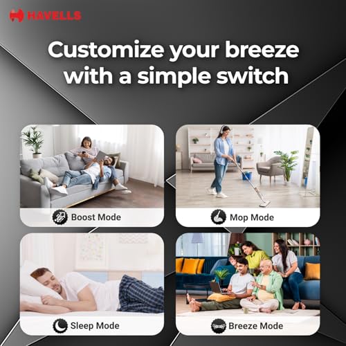 Image of Havells EPIC SIGNIA BLDC Ceiling Fan 1200mm, 5 star, LED Speed Indicator, 380 RPM, Up to 65% Savings, Reverse Rotation,4 Speed Modes, Low Wattage 30W, Low Noise, Air Flow:225 CMM, Black