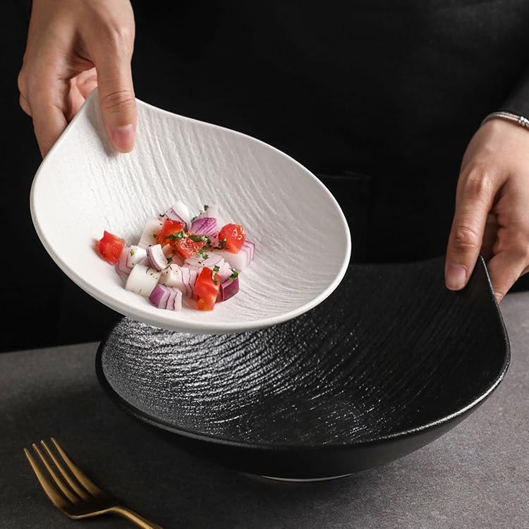 Talerz obiadowy, talerze, 18 cm, kreatywna ceramiczna miska do sałatek, specjalny kształt, deser, owoce, przekąska, hotel, restauracja, zastawa stołowa, talerz obiadowy do układania w stos, talerze