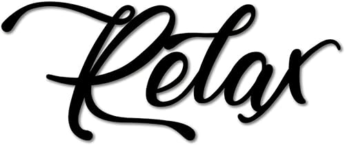 Miniatura 5 de Esculturas recortadas relajadas letrero decorativo de pared arte de palabras 3D decoración del hogar placa de pared de metal decoración colgante