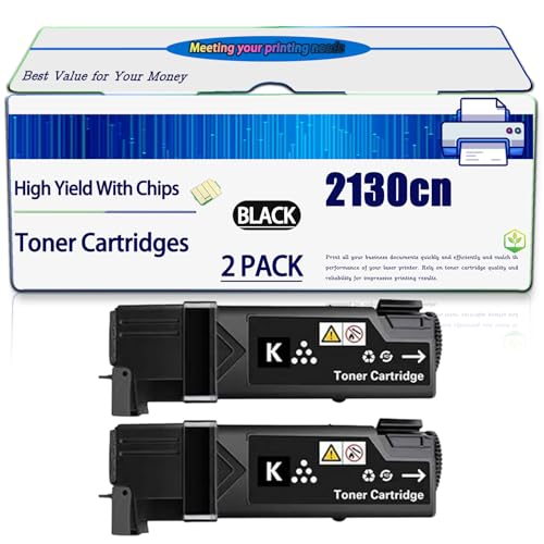 Compatible for Dell 2130cn Toner Cartridges 1320c Printers, High Yield 4000 Pages, with Chip (2 Pack Black)