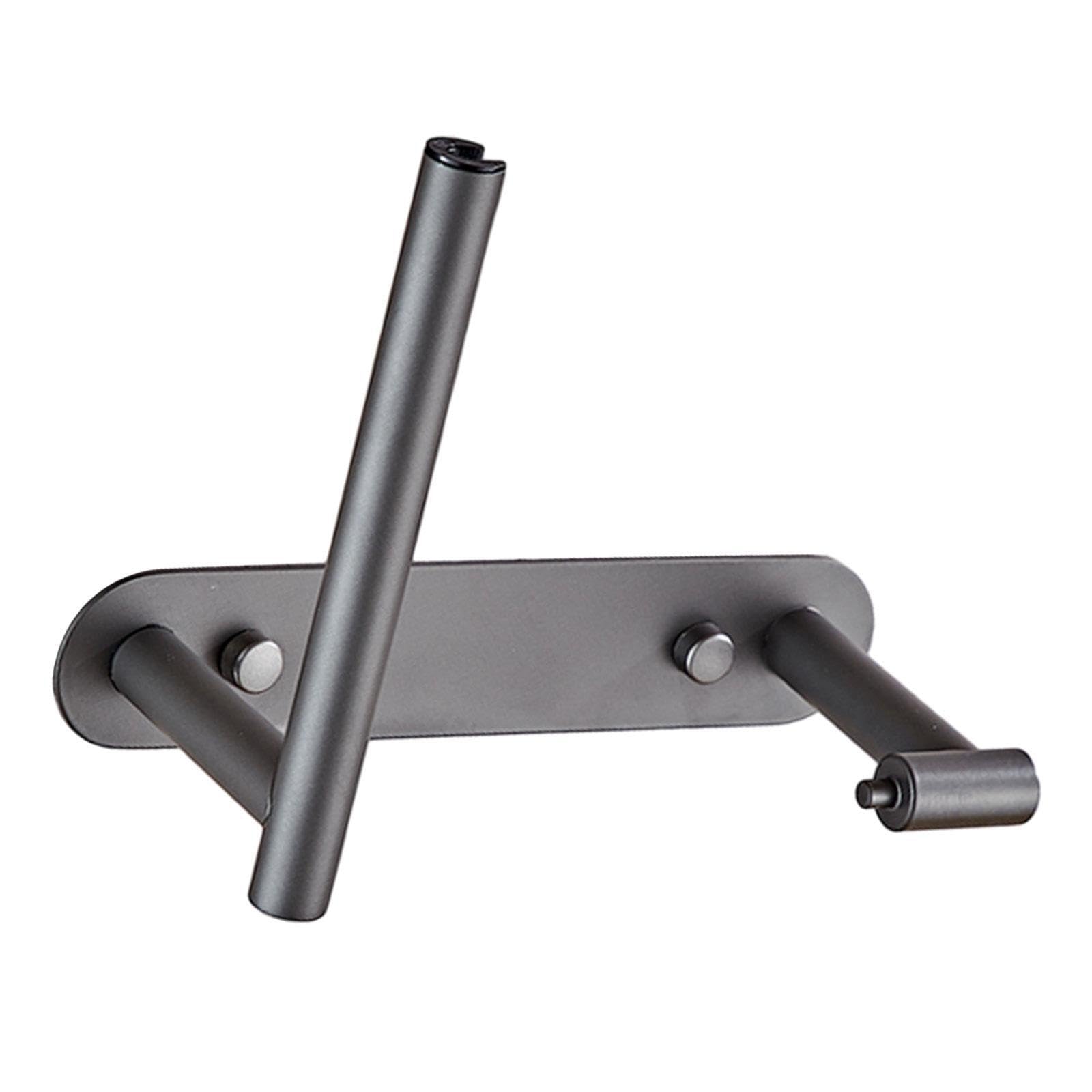 Qixcxaz Gray Durable Toilet Paper Roll Holder Wall Mounted Steel Ensures Lasting Bathroom Decor Wall Mounted Toilet Paper Holder Tissue Roll 304 Stainless Steel, 19.5X4x8.2cm