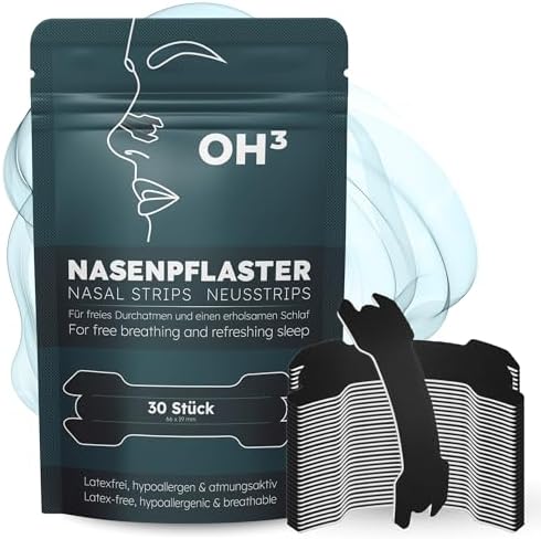 OH3 Neuspleisters – 30 stuks, zwart, 66×19 mm – tegen snurken & v...