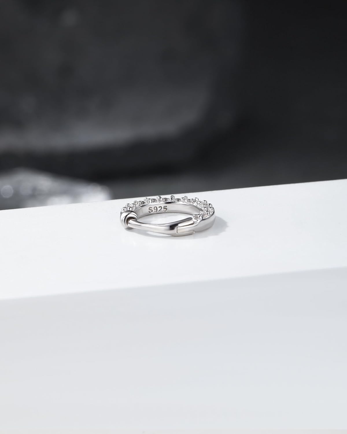 Jewseen 925 Sterling Silver Septum Rings 16g Septum Jewelry Cartilage Hoop Earrings Daith Helix Tragus Earrings for Women - Image 7