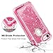Coolden Case for iPhone 6S Plus Case Protective Glitter Case for Women Girls Cute Floating Liquid Heavy Duty Hard Shell Shockproof TPU Case for 5.5 Inches iPhone 6 Plus 7 Plus 8 Plus, Pink