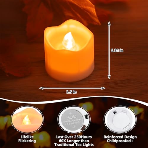 Image of Topstone Battery-Operated LED Flameless Candles with Remote Control,Warm Yellow Flickering & Steady Modes, 2H /4H /6H /8H Timer, Dimming Function, 400+ Hours Battery Life (Includes 2 Remotes & Batteries)