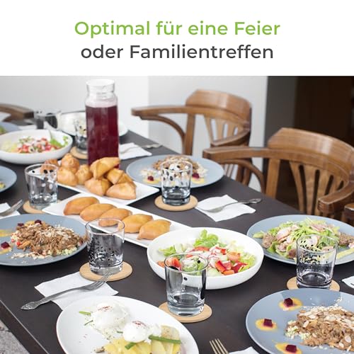 Untersetzer aus Bambus und Filz im 6er Set mit Halter