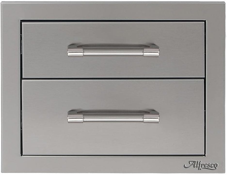 Alfresco 17-Inch Stainless Steel Soft-Close Double Drawer - AXE-2DR-SC
