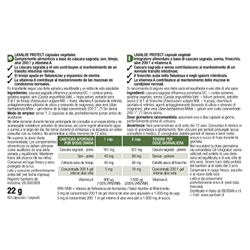 SANTIVERI – LaxAloe Protect / 60 cápsulas cáscara sagrada y sen, que ayudan a mantener la regularidad intestinal