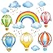 decalmile Pegatinas de Pared Globos Aerostáticos Vinilos Decorativos Arcoíris Nubes Adhesivos Pared Habitacion Infantiles Niños Bebés Guardería